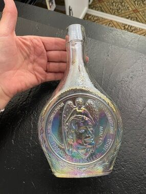 Wheaton Iridescent Glass Helen Keller Commemorative Bottle - Decorative Home Art